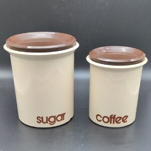 Cream and Brown Kitchen Canister Set